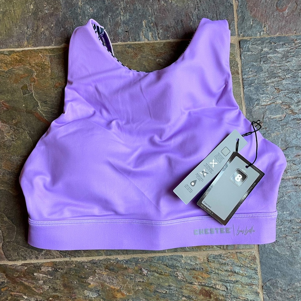 Chestee Barbella- The Ella 2-in-1 REVERSIBLE Sports Bra - Winter Tropics